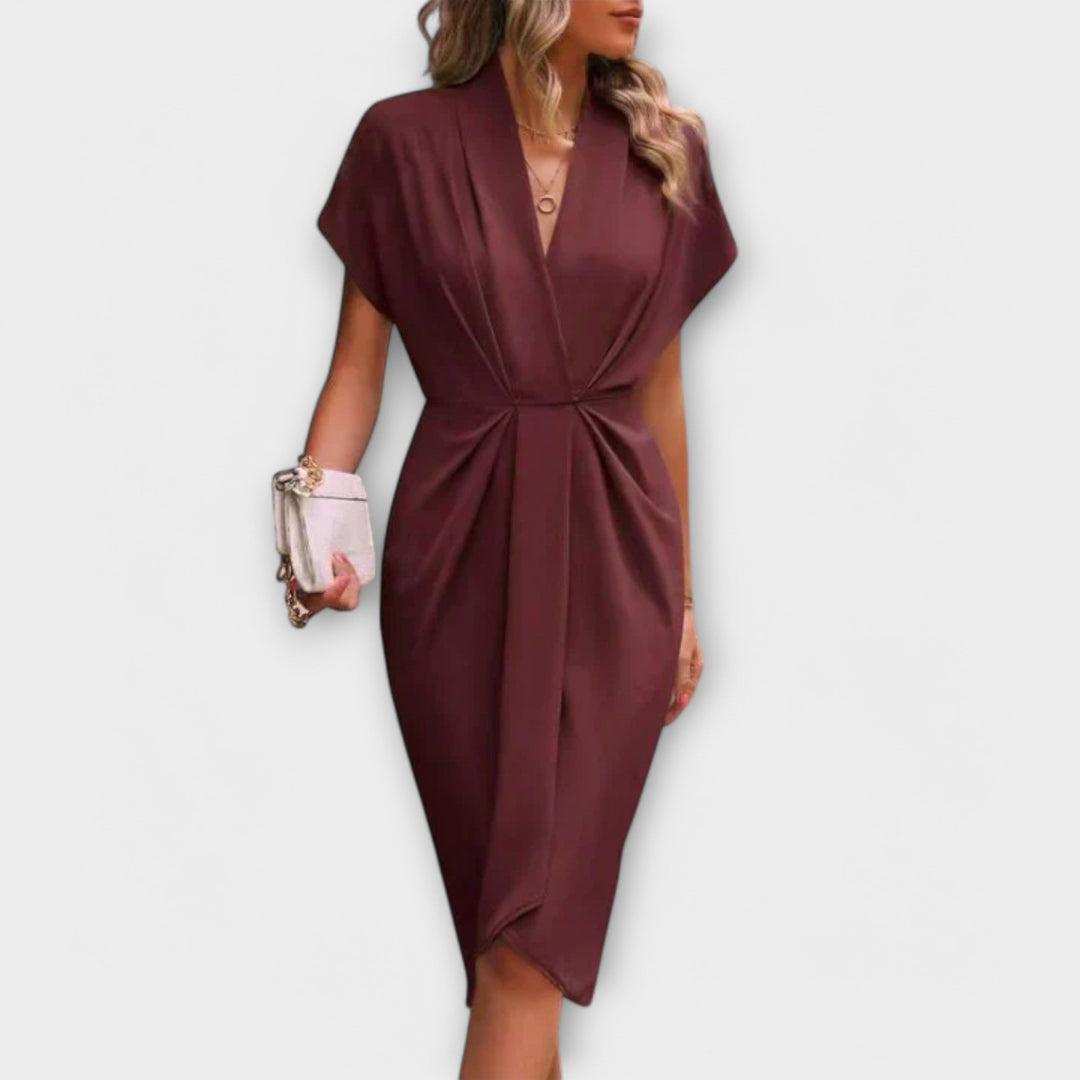 Serena – Robe midi portefeuille élégante et confortable