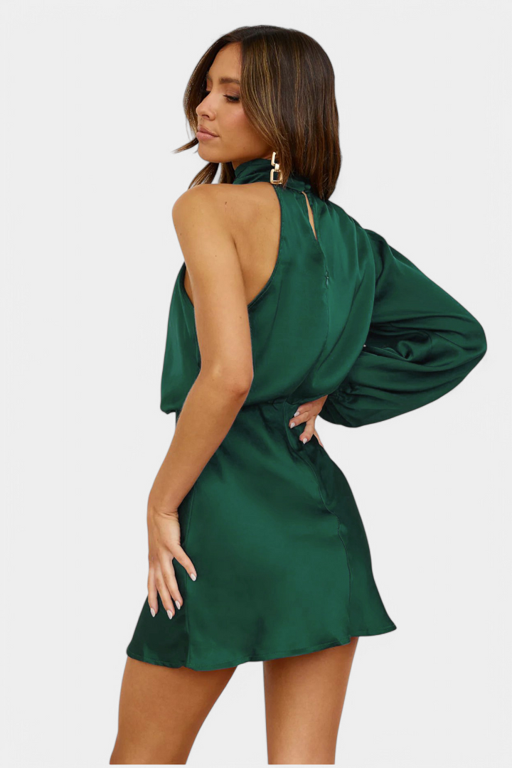 Robe Mini Jelena avec Drapé à Épaule Unique