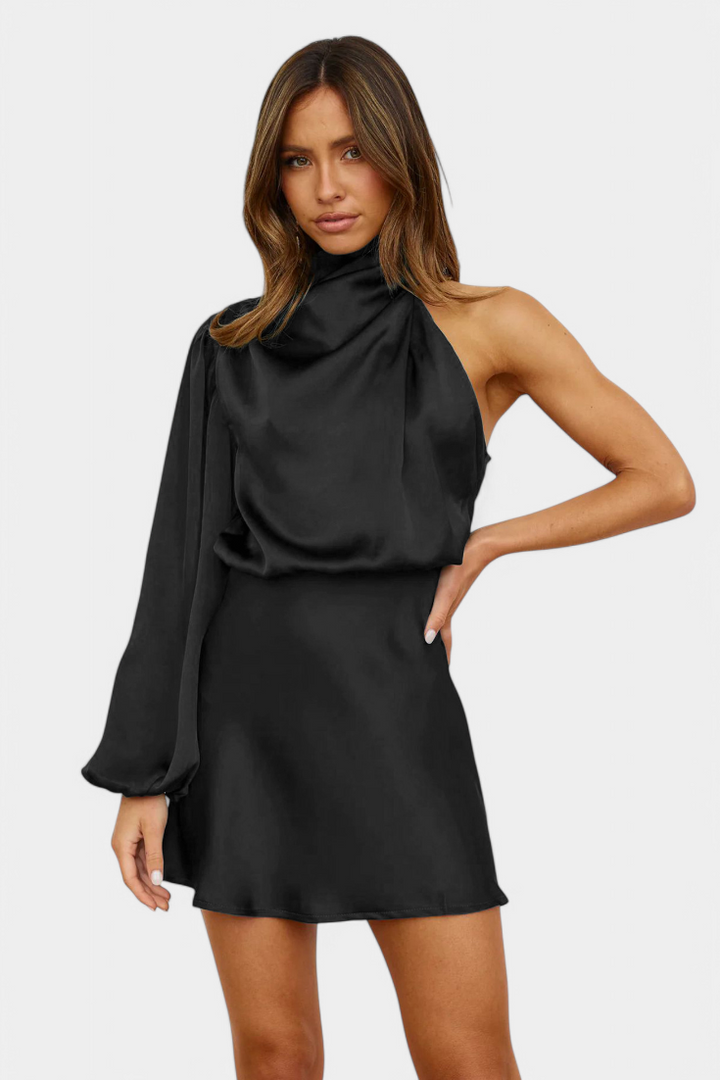 Robe Mini Jelena avec Drapé à Épaule Unique