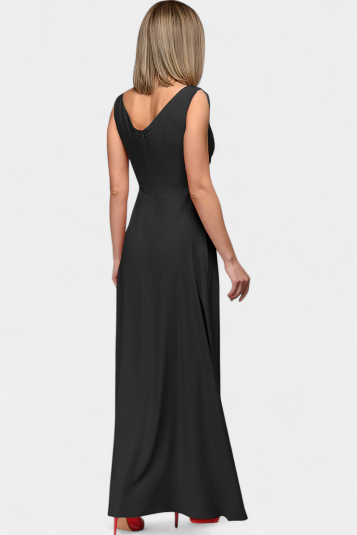 Robe Tatjana Longue avec Drapé Avant et Décolleté Croisé