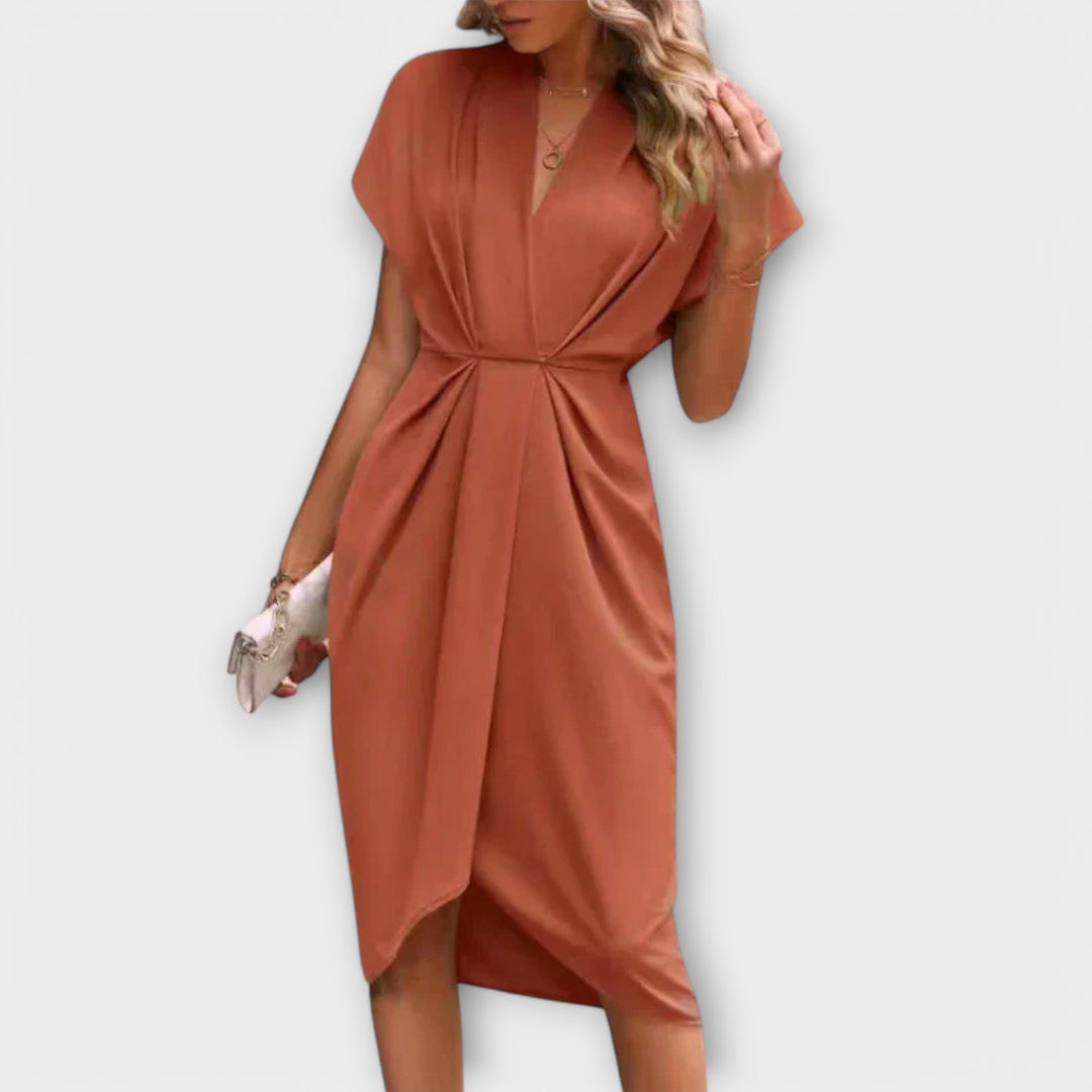 Serena – Robe midi portefeuille élégante et confortable