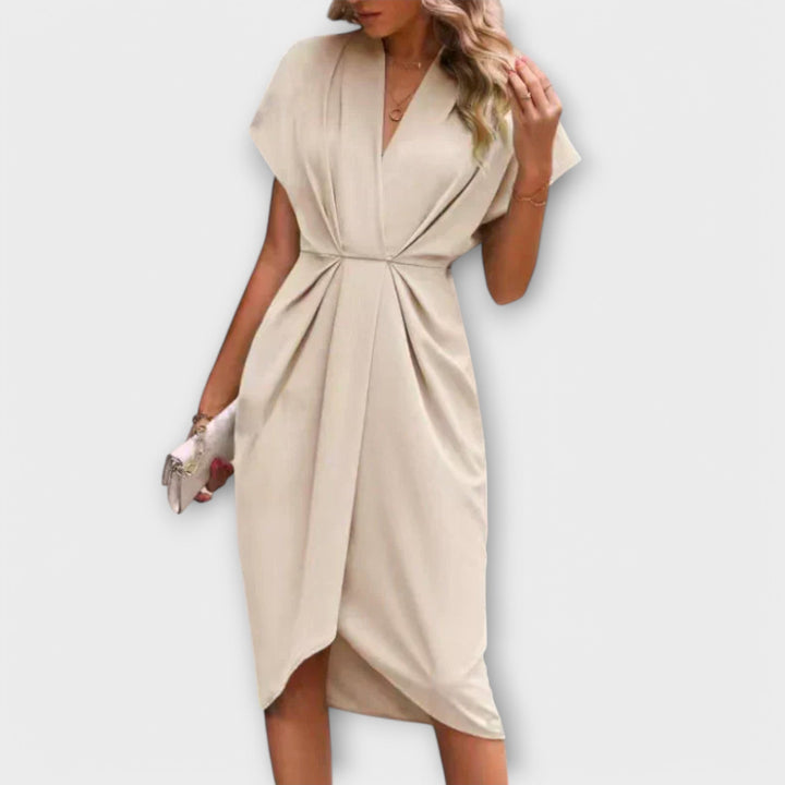 Serena – Robe midi portefeuille élégante et confortable