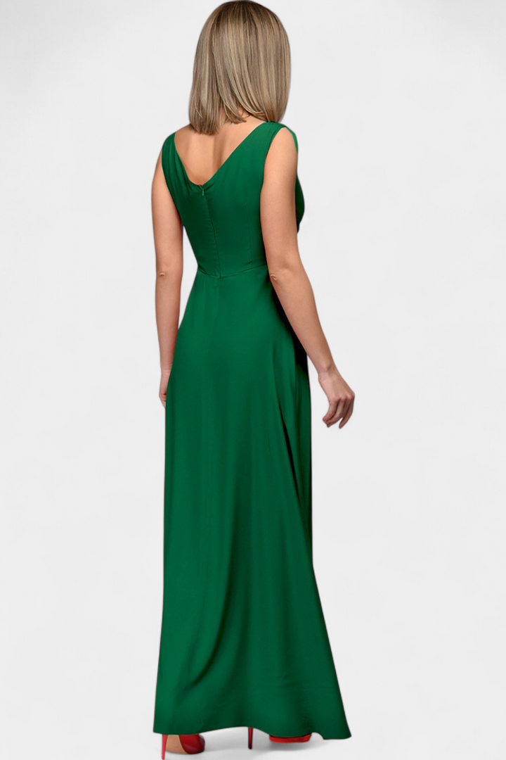 Robe Tatjana Longue avec Drapé Avant et Décolleté Croisé