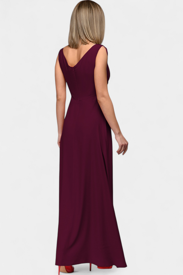 Robe Tatjana Longue avec Drapé Avant et Décolleté Croisé