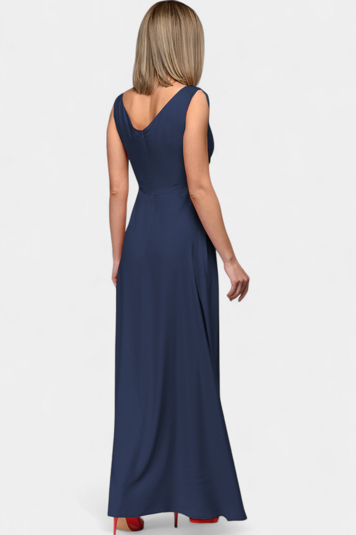 Robe Tatjana Longue avec Drapé Avant et Décolleté Croisé