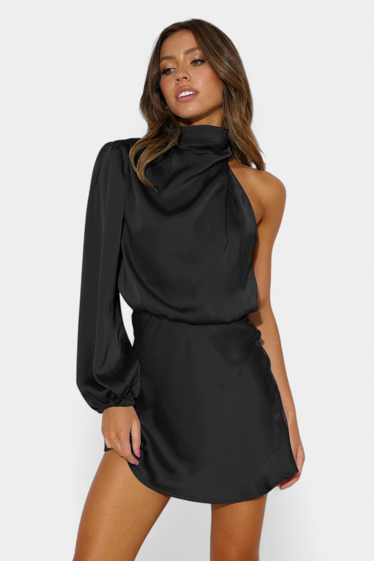 Robe Mini Jelena avec Drapé à Épaule Unique