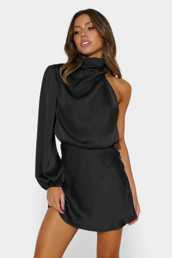 Robe Mini Jelena avec Drapé à Épaule Unique