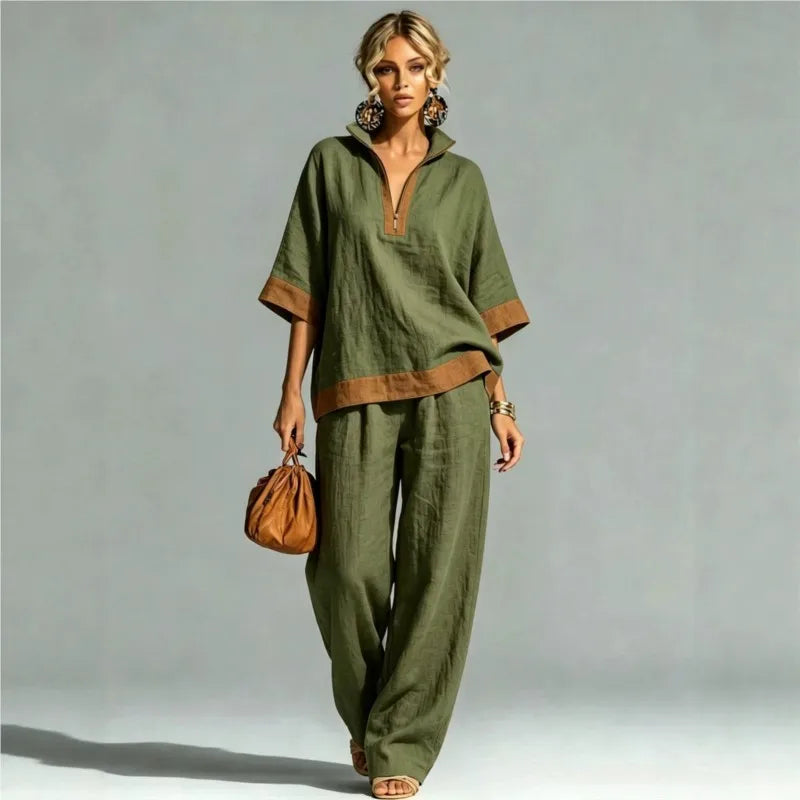 Ensemble Vintage Femme au Look Lin