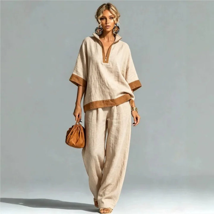 Ensemble Vintage Femme au Look Lin