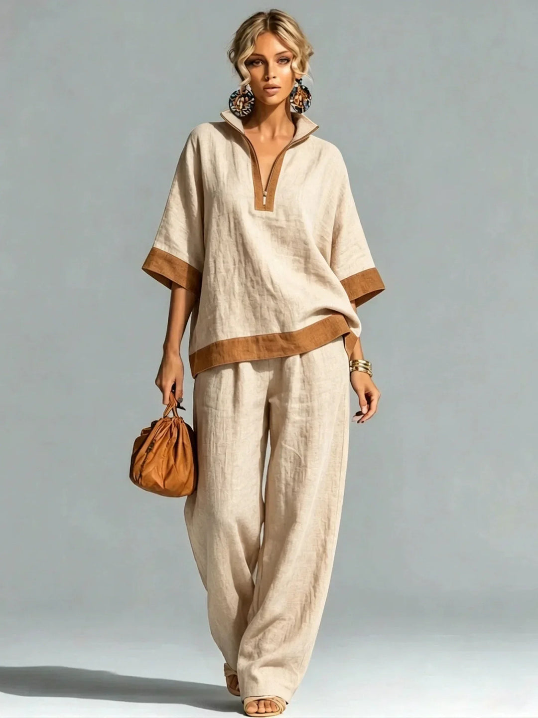 Ensemble Vintage Femme au Look Lin