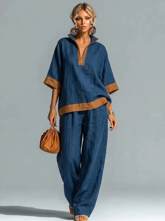 Ensemble Vintage Femme au Look Lin