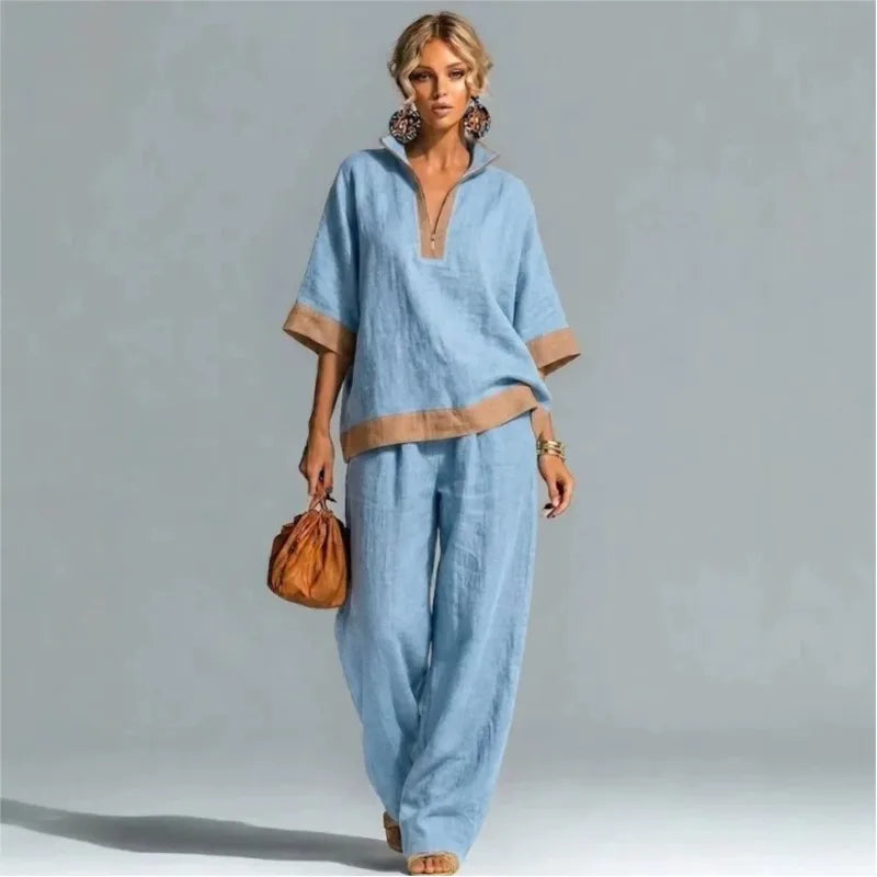 Ensemble Vintage Femme au Look Lin