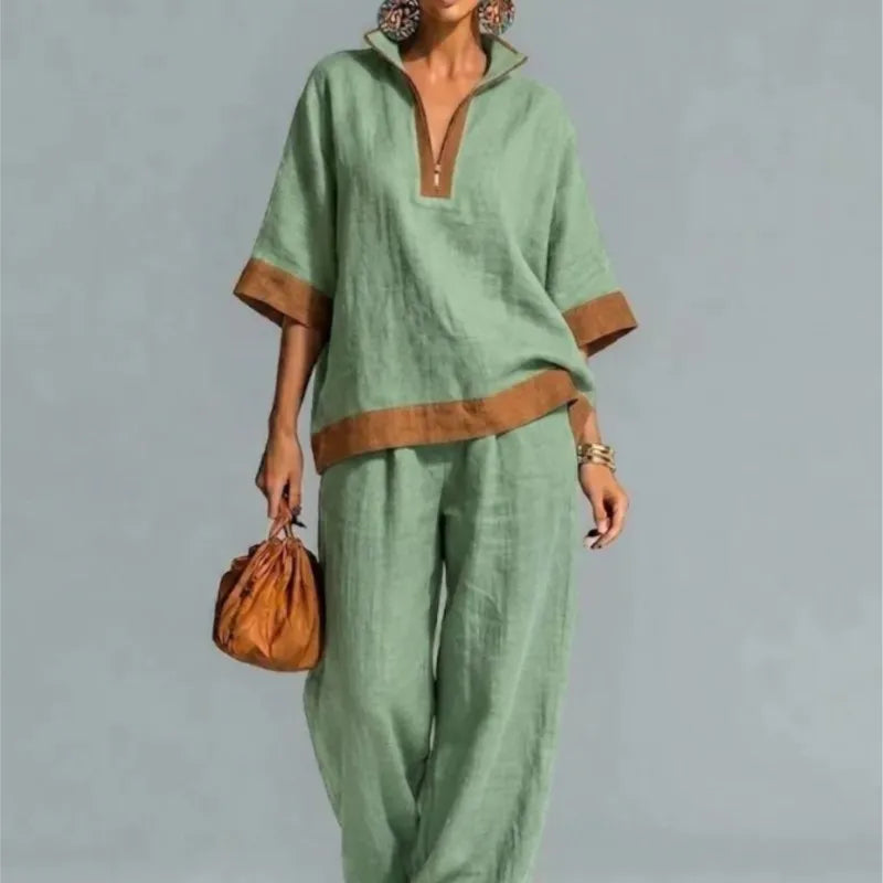 Ensemble Vintage Femme au Look Lin