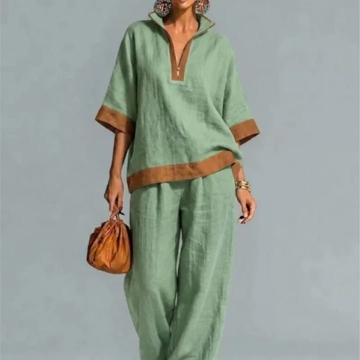 Ensemble Vintage Femme au Look Lin