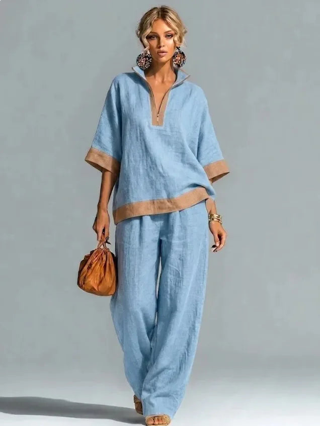 Ensemble Vintage Femme au Look Lin