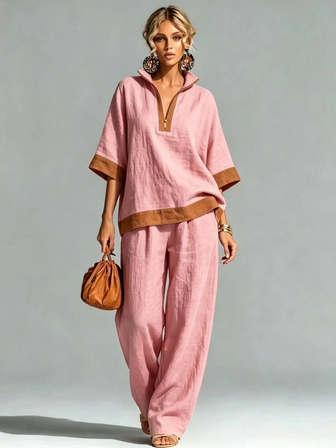 Ensemble Vintage Femme au Look Lin