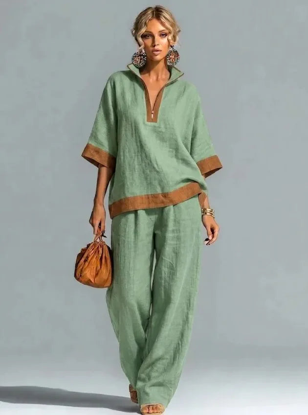 Ensemble Vintage Femme au Look Lin