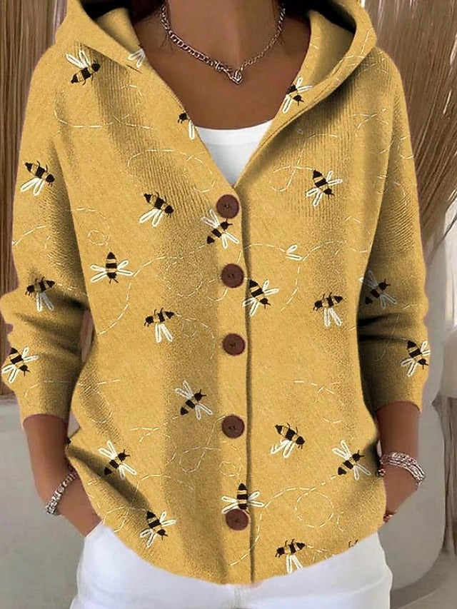 Paloma | Veste en Tricot Imprimée avec Capuche