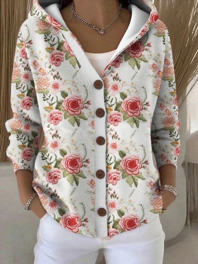 Paloma | Veste en Tricot Imprimée avec Capuche