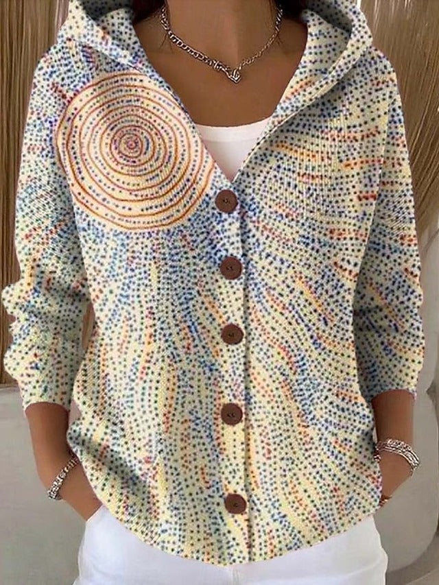 Paloma | Veste en Tricot Imprimée avec Capuche