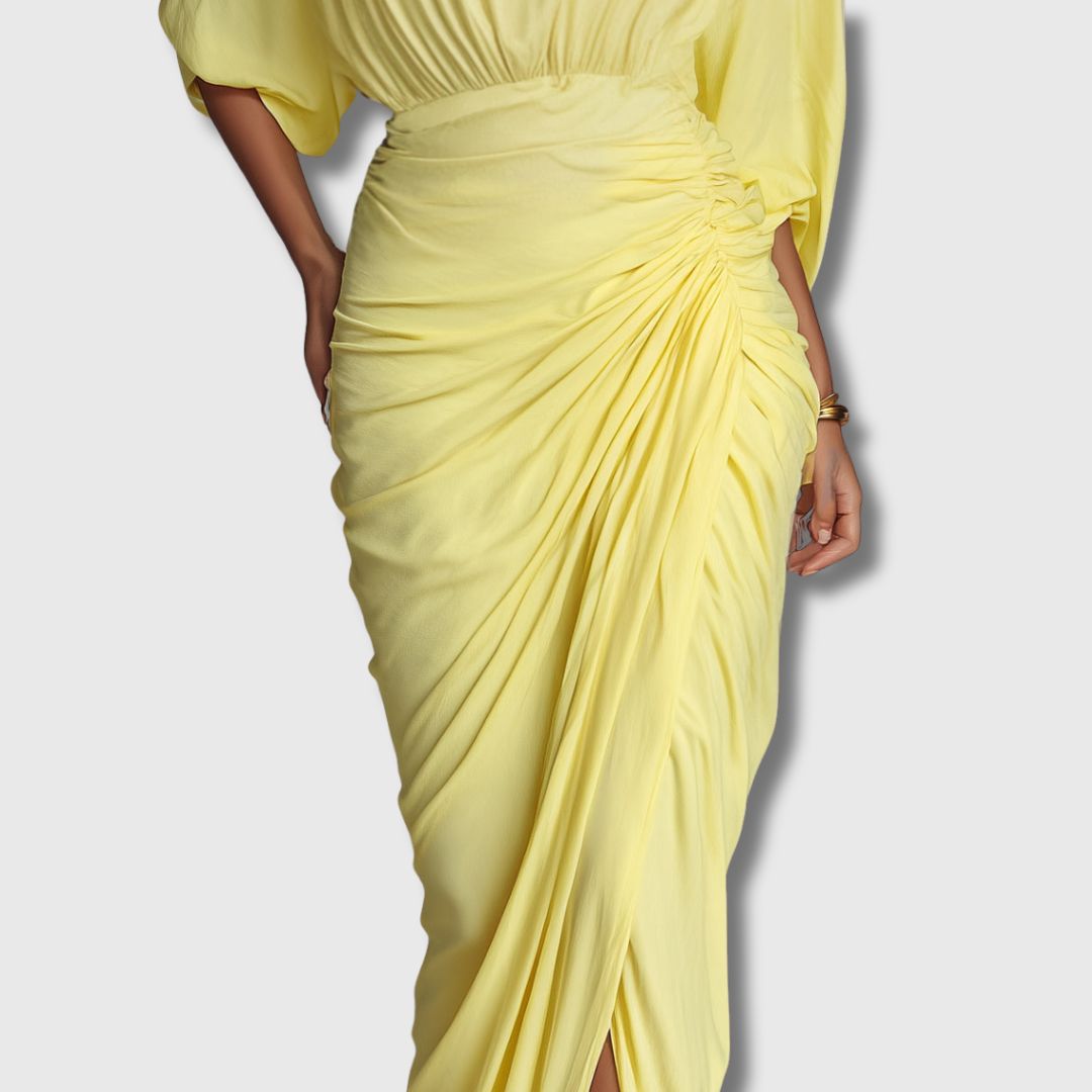 Diana – Élégante robe maxi jaune