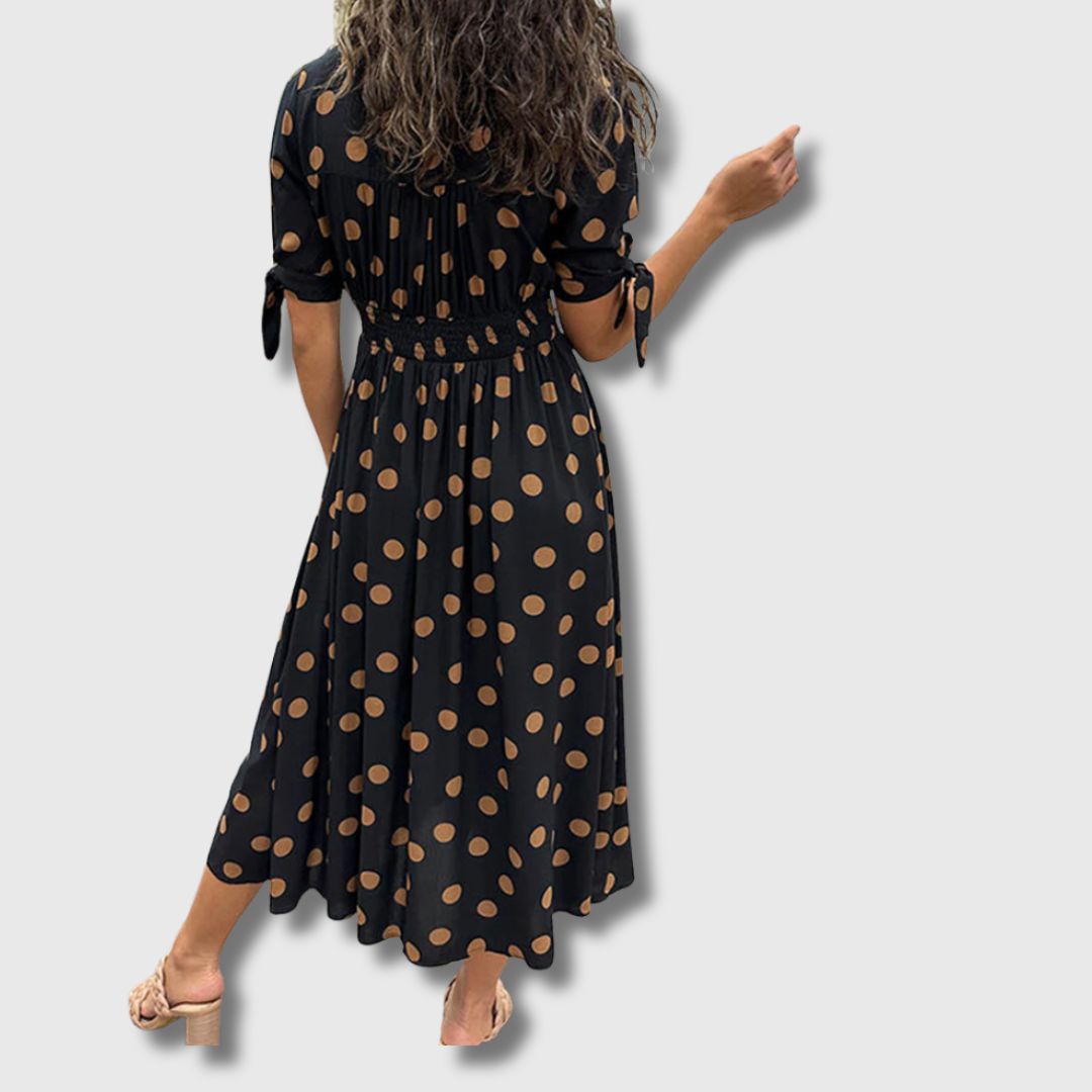 Monique – Robe vintage à pois pour femme