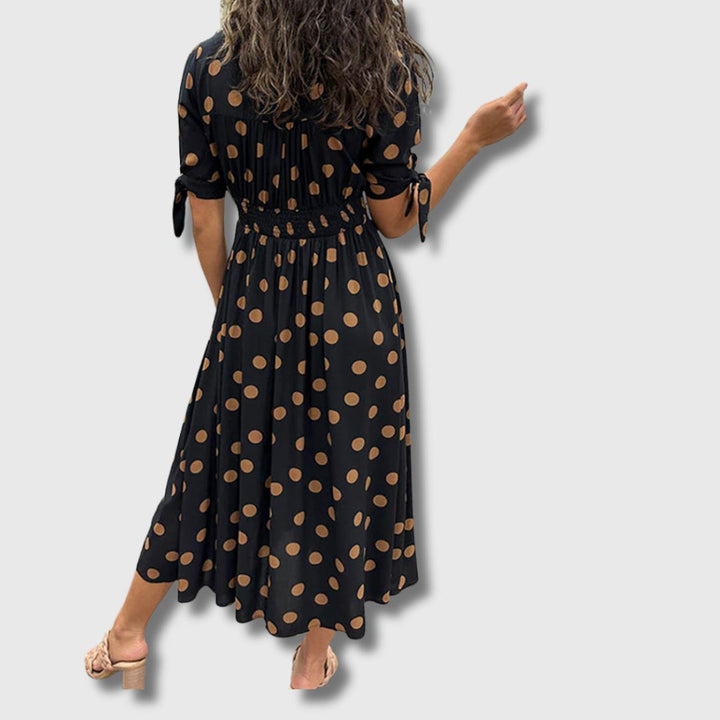 Monique – Robe vintage à pois pour femme