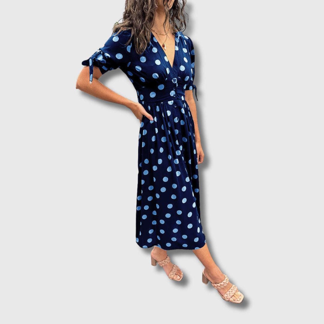 Monique – Robe vintage à pois pour femme