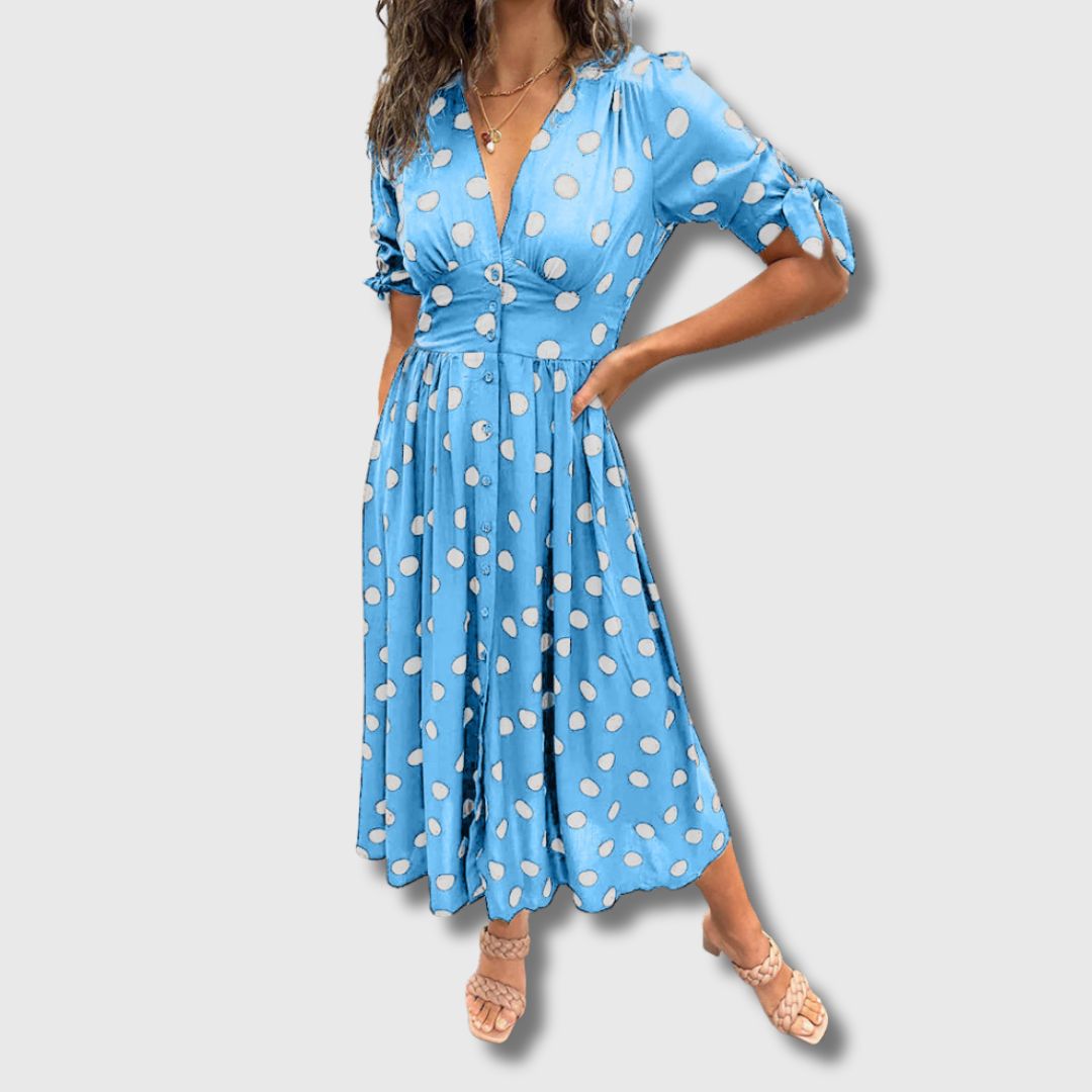 Monique – Robe vintage à pois pour femme