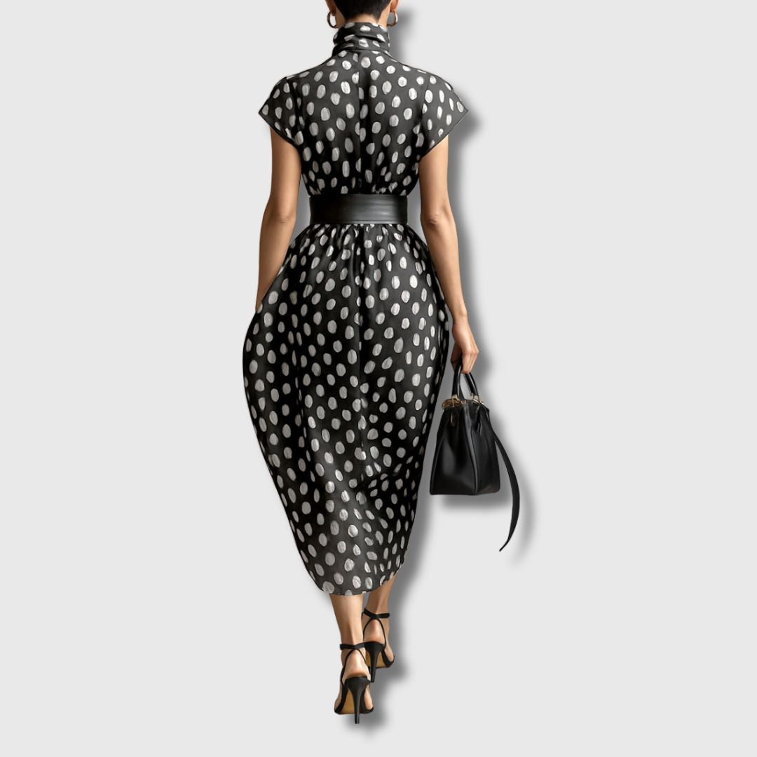 Andrea – Robe Maxi en Chiffon à Pois