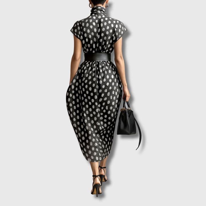 Andrea – Robe Maxi en Chiffon à Pois
