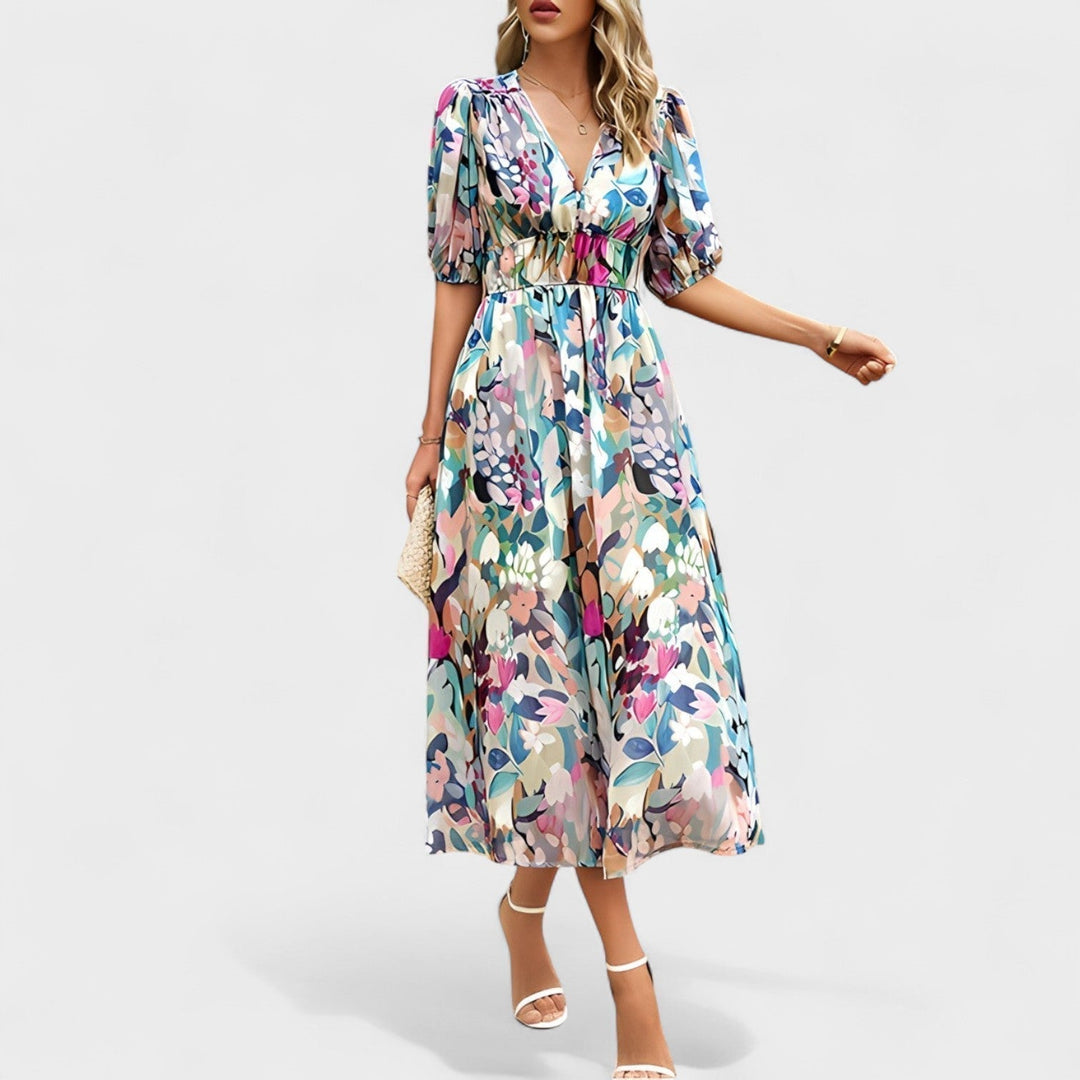 Clara – Robe Élégante à Fleurs