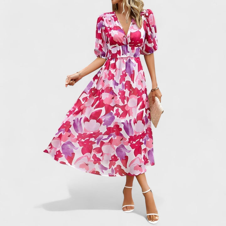 Clara – Robe Élégante à Fleurs