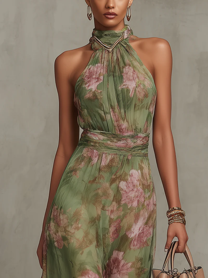 Sophie – Élégant Maxi Robe Fleurie