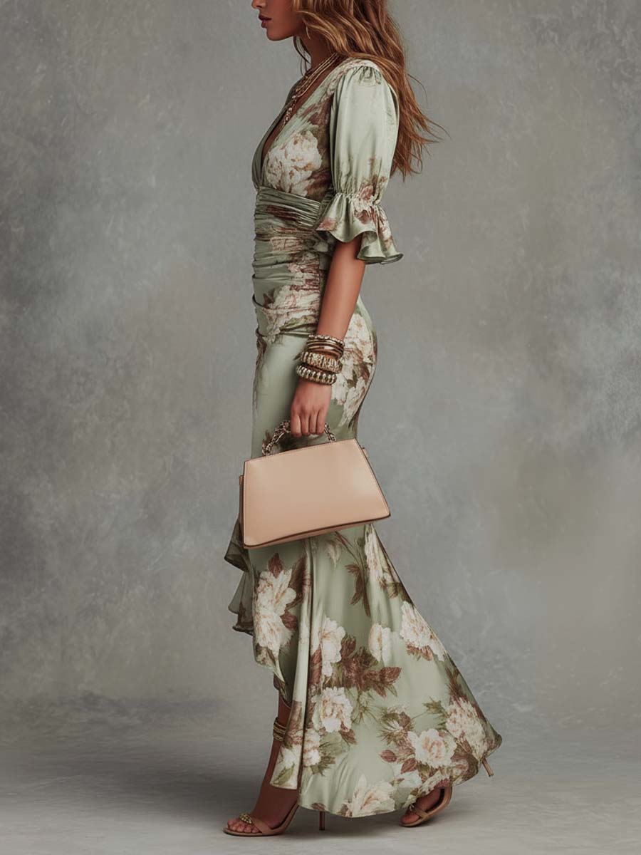 Anastasia - Robe asymétrique de luxe en satin