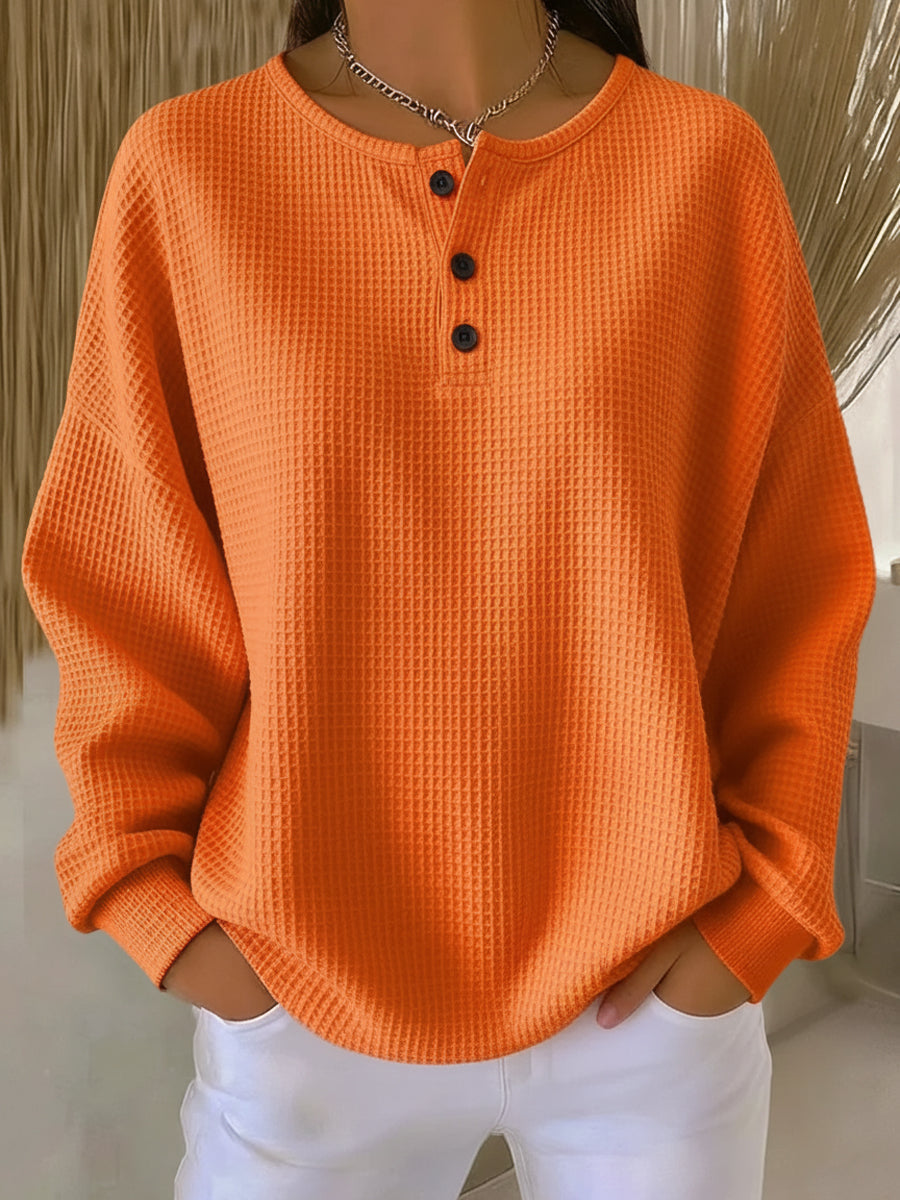 Milagros | Sweatshirt Henley Gofrée