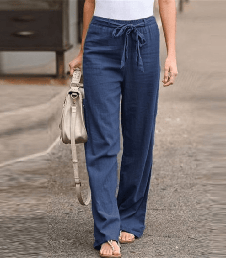 Joleen - Pantalons Relax Femme Avec Cordon Et Taille Élastique