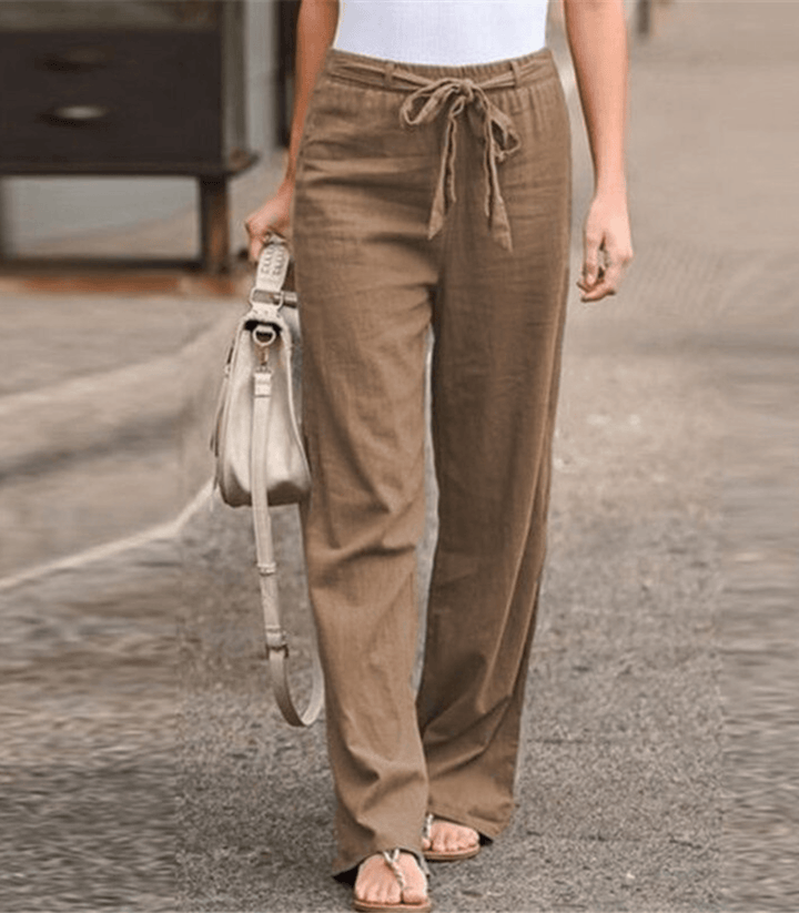 Joleen - Pantalons Relax Femme Avec Cordon Et Taille Élastique