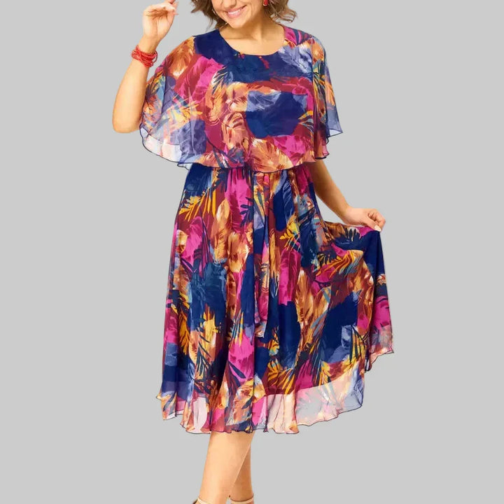 Barbara – Robe élégante en chiffon avec imprimé