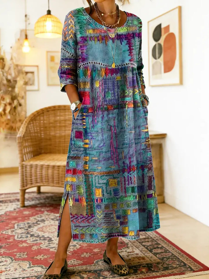 Lara - Maxi robe ethnique colorée