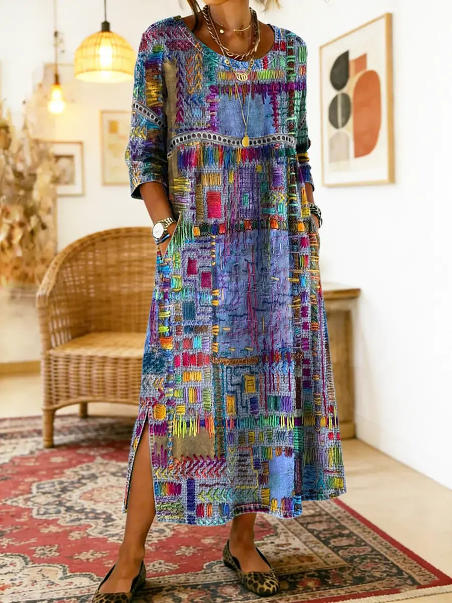 Lara - Maxi robe ethnique colorée