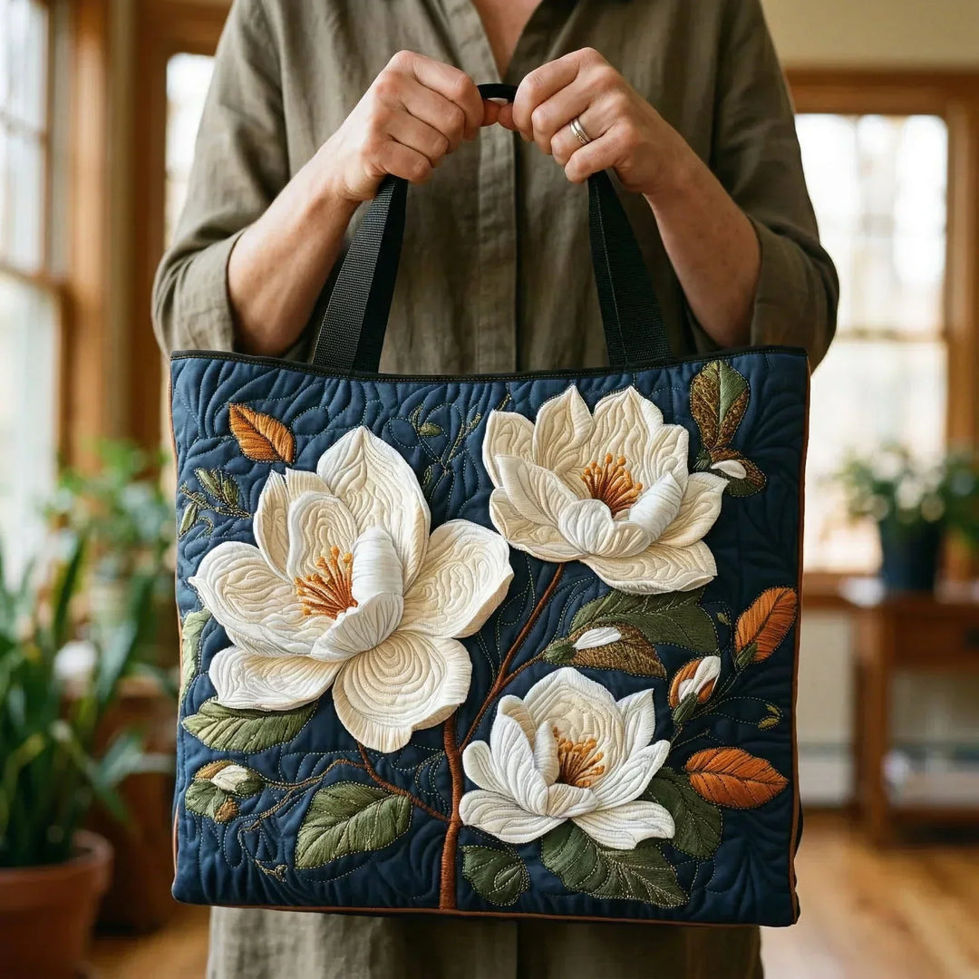 Sac Matelassé Artisanal - Magnolias Délicates