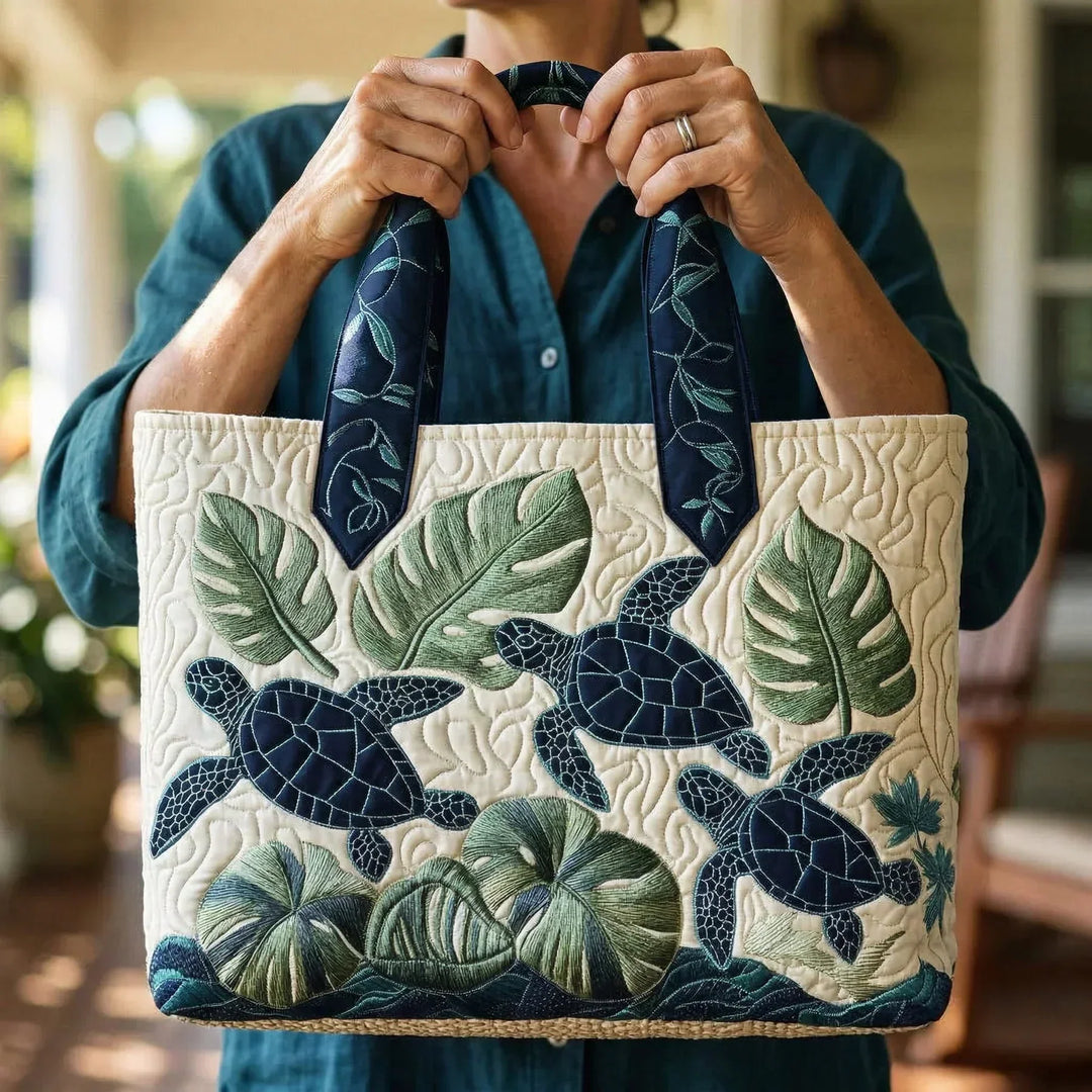 Sac en Tissu Artisanal - Grâce de la Tortue Marine