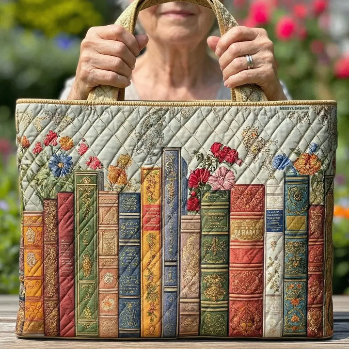 Sac tote matelassé - Bibliothèque Enchantée