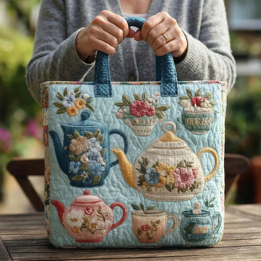 Sac à Main Matelassé - Motif Floral