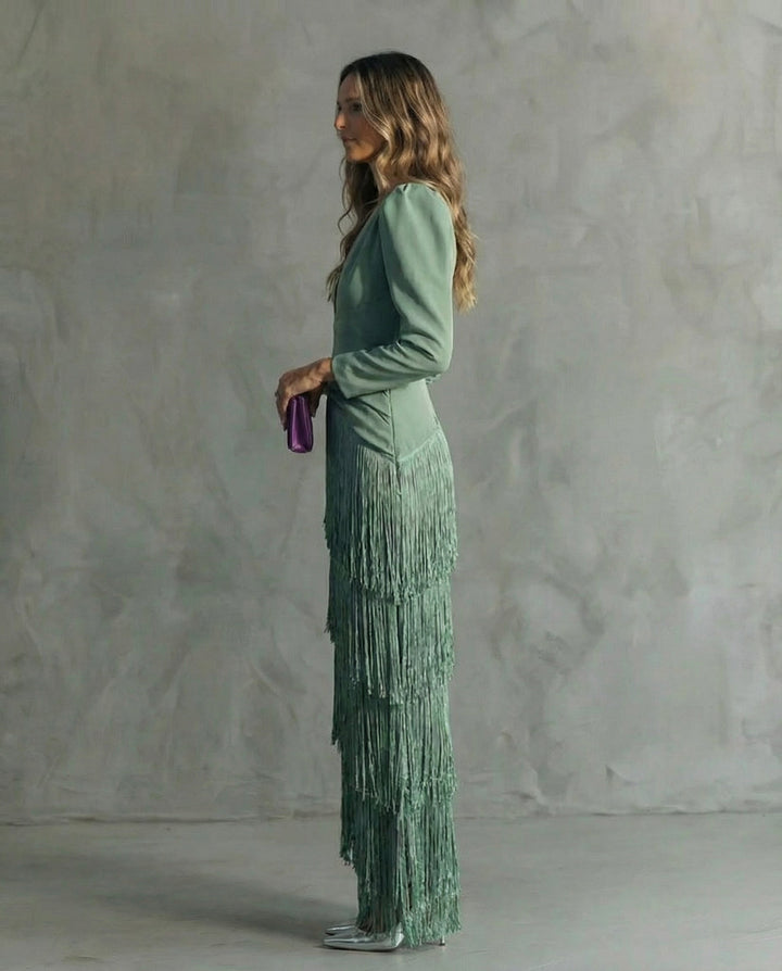 Clara – Robe Élégante avec Franges