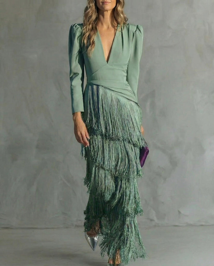 Clara – Robe Élégante avec Franges