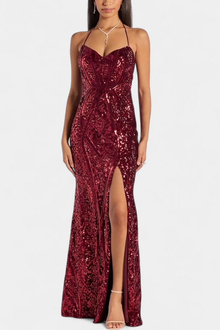 Robe Marijana avec Décolleté Halter et Paillettes