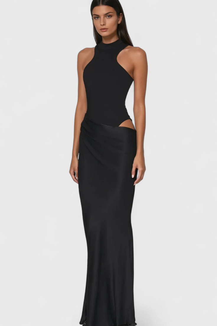Robe Maxi Leona avec Style Top et Silhouette Allongée