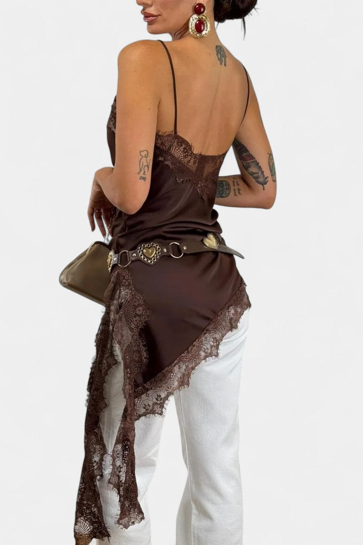 Robe Mini Katarina avec Bretelles et Dentelle